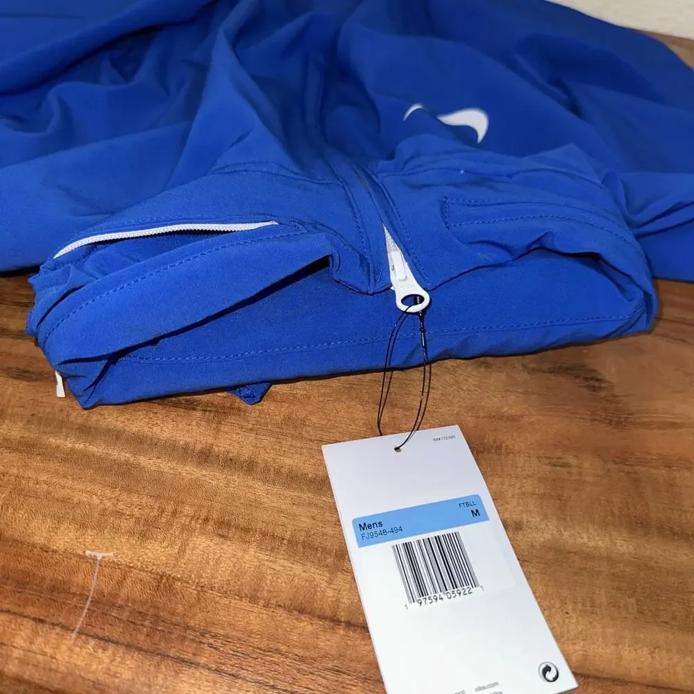 Nike Football Jacket Coaches Sideline 1/4 Zip S/S Blue/White FJ9548 Men Medium